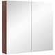 image 1 of kleankin 63Wx60H cm Double Door Wall-Mount Bathroom Mirrored Cabinet Medicine