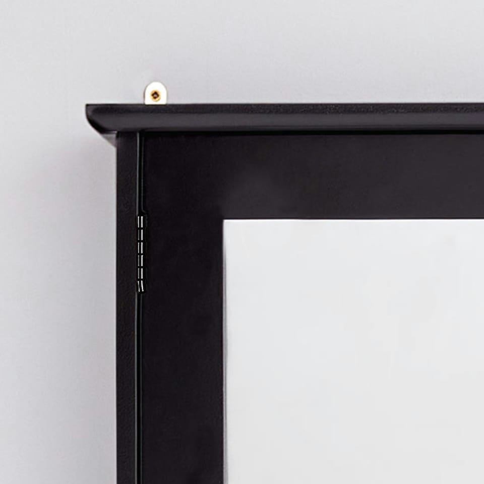 image 1 of VonHaus Shrewsbury Black Bathroom Mirror Cabinet with Storage