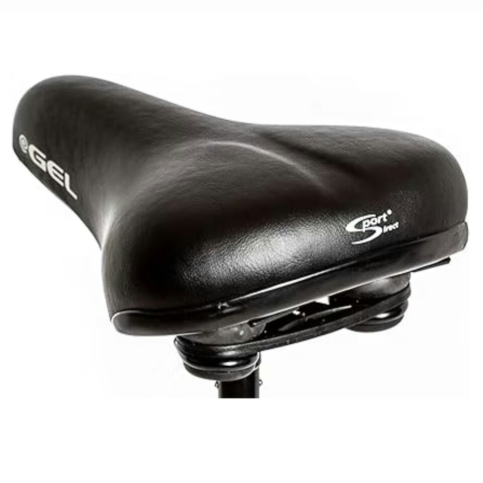 image 1 of Sport Direct Unisex Large Gel Black Bike Saddle With Steel Rails