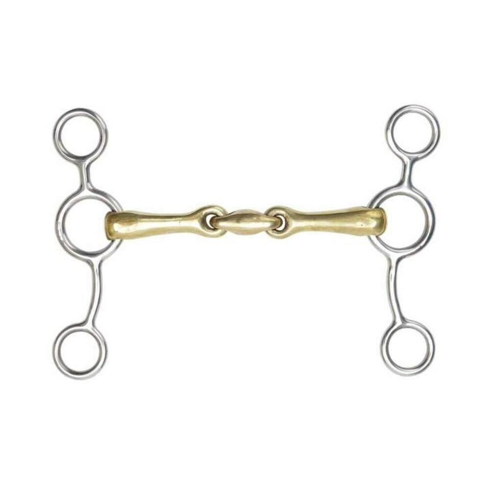 Shires Brass Double-Jointed Horse Tom Thumb Bit - Brass - 6in