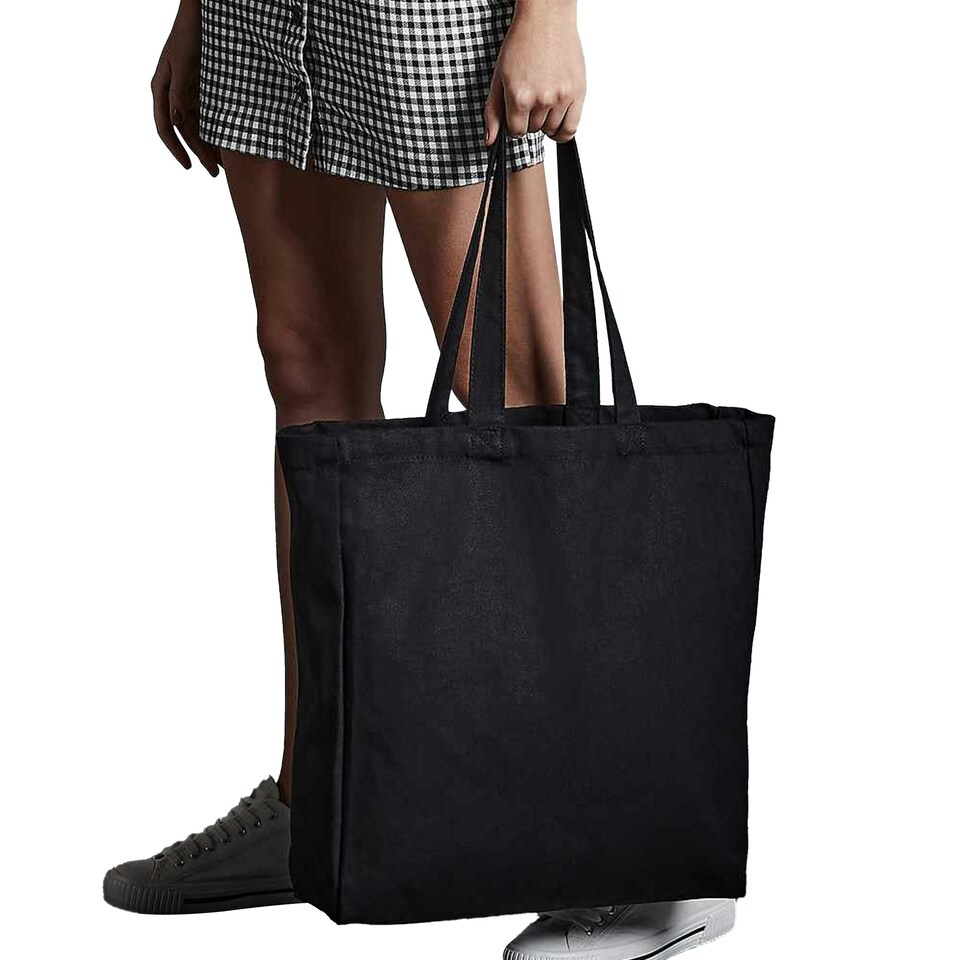 image 1 of Quadra Canvas Classic Shopper Bag - 19 Litres (Pack of 2) - Black - One Size Black