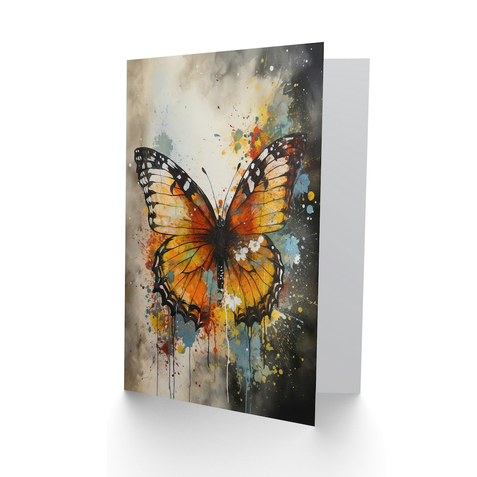 image 1 of Monarch Butterfly Watercolour Wife Birthday Card