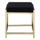 image 1 of Allure Black Velvet And Gold Finish Stool Black