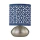 image 2 of Set of 2 Jenson - Brushed Chrome Touch Table Lamps Blue Cut Out Shade