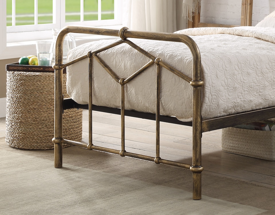 image 1 of 3ft Single Retro bed frame,antique bronze,metal.Rustic,industrial tubular | Bronze | Single