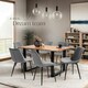 image 8 of Dining Chair Monroe - padded, velvet look, ergonomic seat, black steel legs - Set of 4 Grey