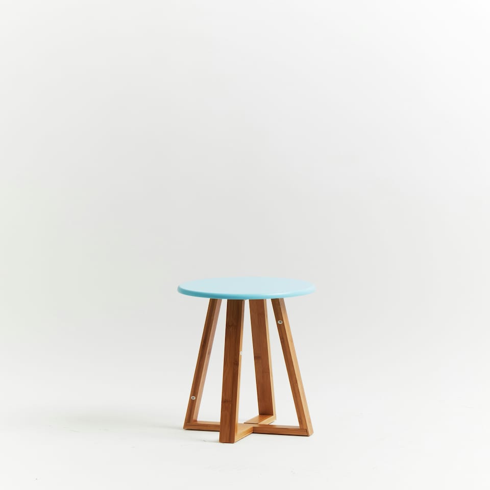 image 1 of Interiors by Premier Viborg Blue Bamboo Round Stool
