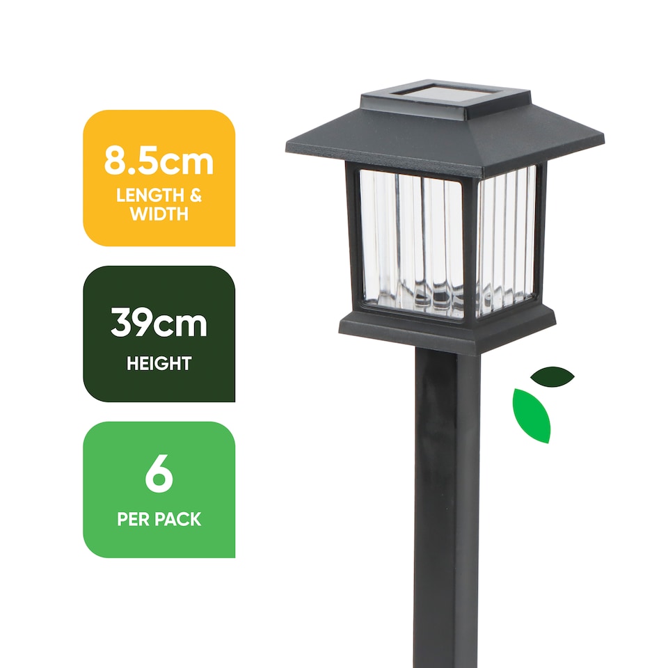 image 1 of Gardenwize 6 Pack Illuminated Solar Path Stake Lights
