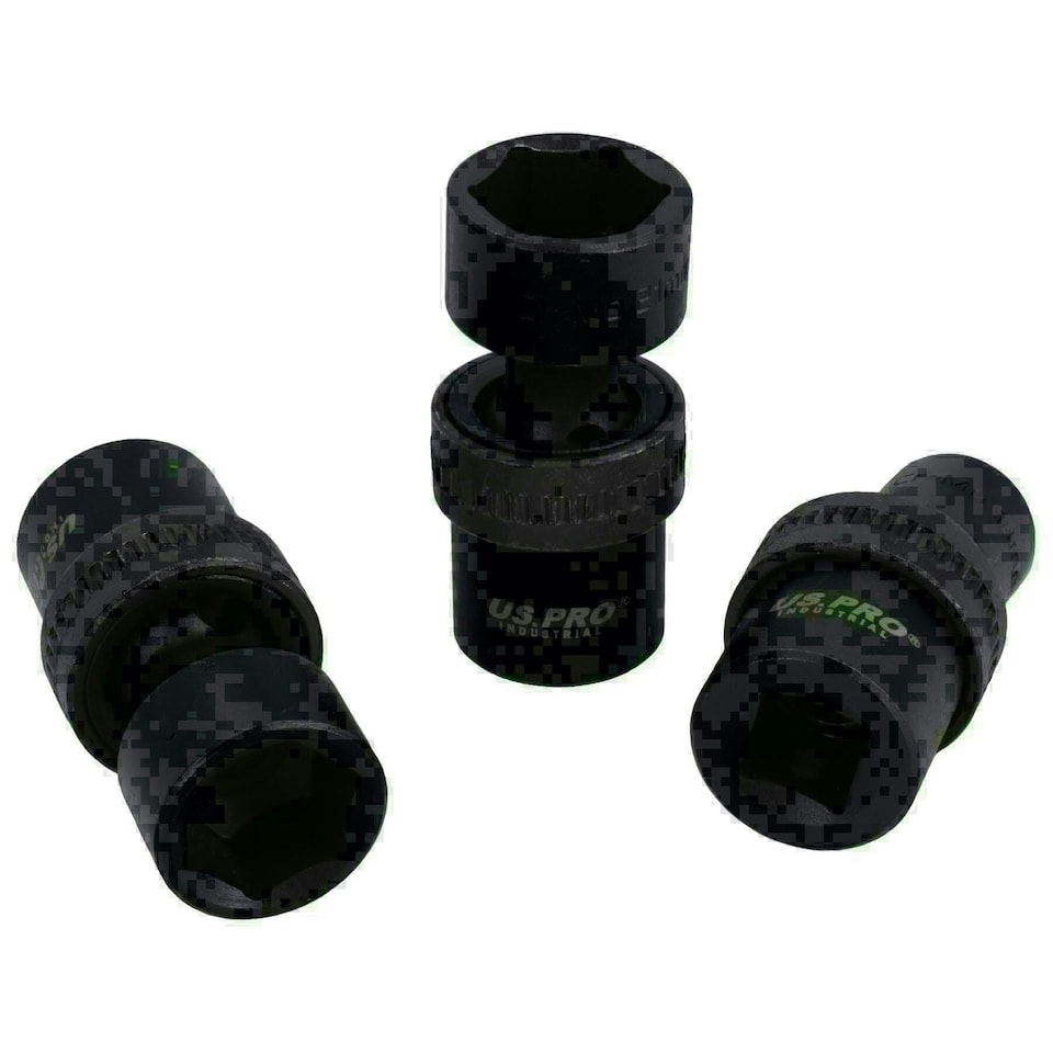 image 1 of 1/2in Drive Swivel Wobble Metric Shallow Impact Sockets 13 - 21mm 7pc 6 Sided
