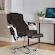 image 9 of Neo Office Chair Brown Faux Leather with Massage Function & Footrest | Brown
