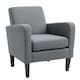image 1 of HOMCOM Modern Armchair Accent Chair with Rubber Wood Legs for Bedroom Grey