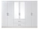 image 9 of Paddington 6 Door 2 Drawer Mirrored Wardrobe | White | Black Handles