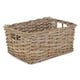 image 1 of Large Rectangular Grey Rattan Storage Basket | Grey | Grey
