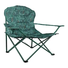 Mountain Warehouse Deluxe King Chair with Cup Holder Padded Outdoor Furniture Green | Light Khaki