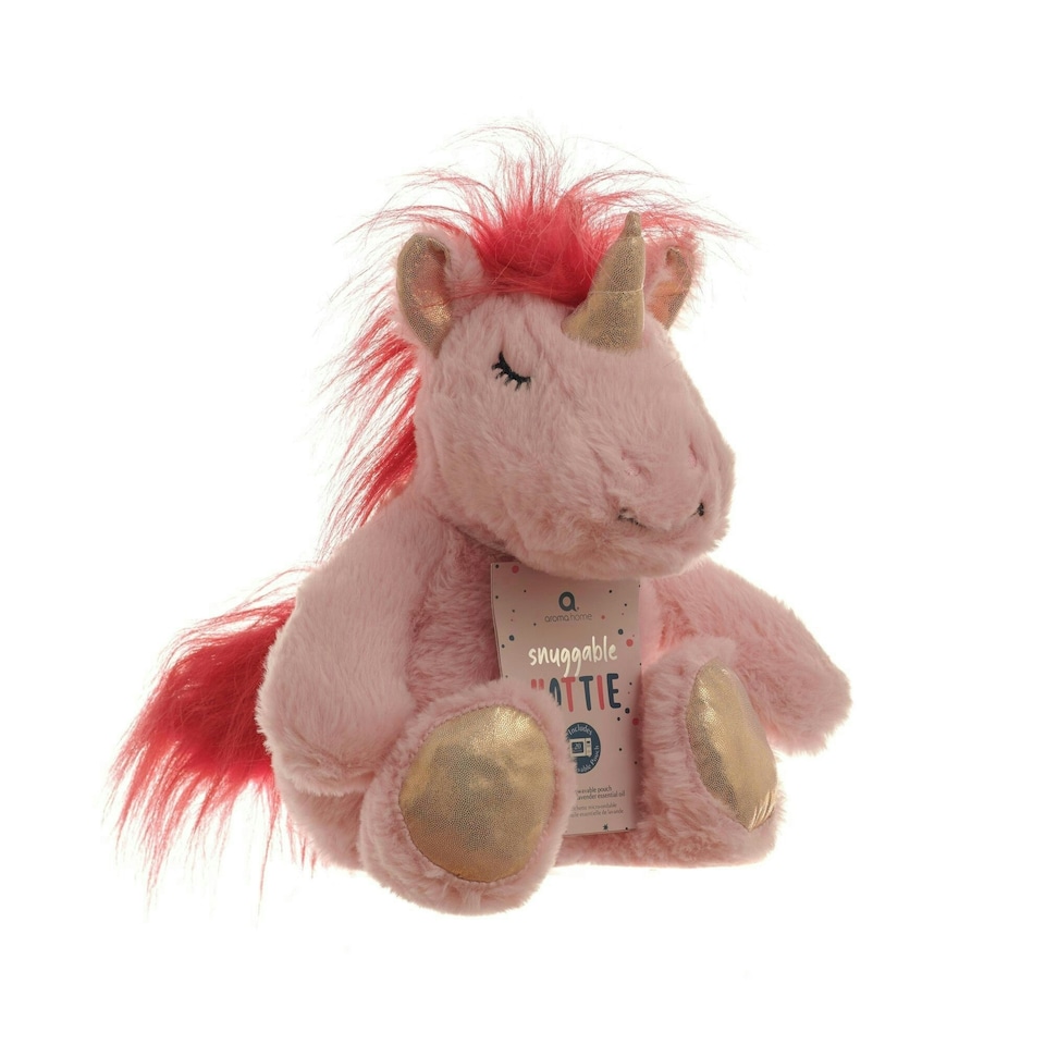 image 1 of Aroma Home Snuggable Plush Hottie with Microwavable Pouch Unicorn