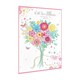 image 2 of Simon Elvin Thinking of You Greetings Card (Pack of 6) - White/Pink/Green - One Size White | One Size