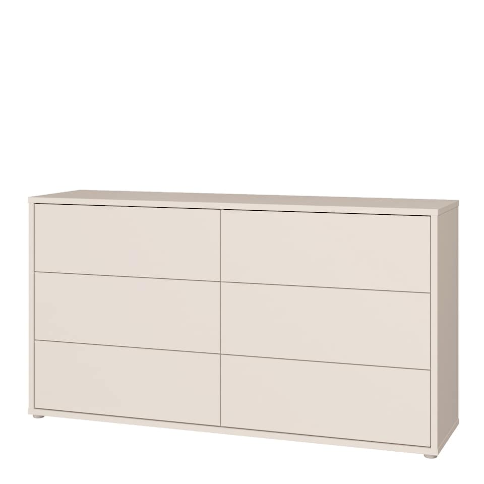 image 1 of Alice Springs 6 Drawer Wide Chest with Push-to-Open Drawers in Sand