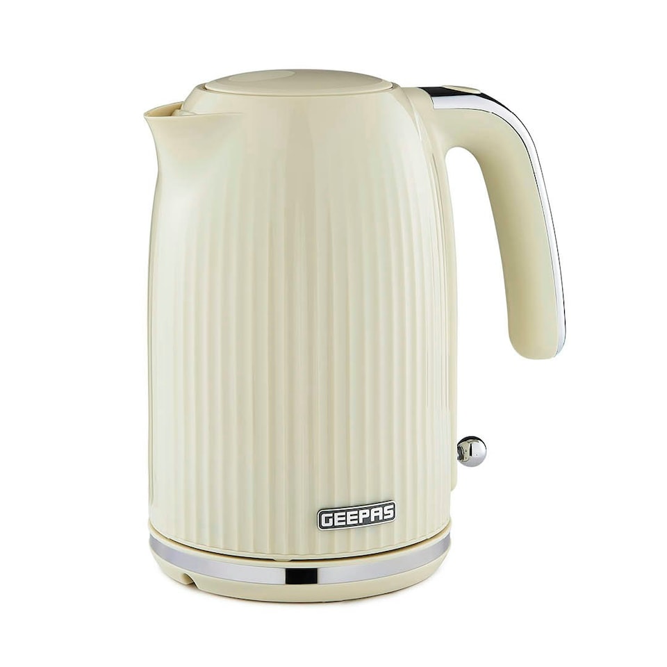 image 1 of GEEPAS 1.7L Electric Kettle 3000W- Cream, Fluted