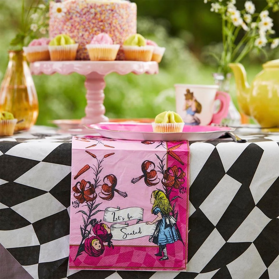 image 1 of Talking Tables Alice Wonderland Party Tableware Pack - Bright - 16 Pack