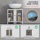 image 6 of kleankin Bathroom Sink Cabinet, Freestanding Under Sink Cabinet Adjustable Shelf White | White