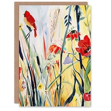 Northern Cardinal Bird Watercolour Spring Him Her Birthday Card
