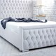 image 2 of Piera Plush Double Bed Frame - Silver