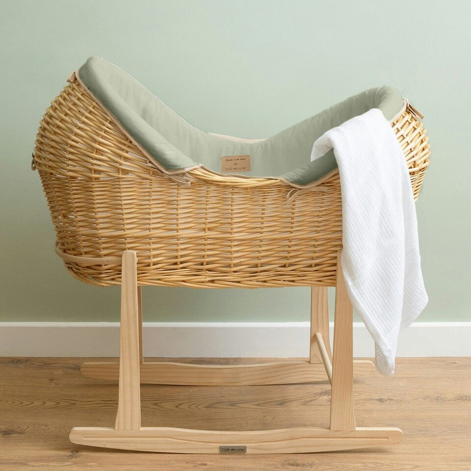 image 1 of Clair de Lune Organic Noah Pod With Rocking Stand - Sage