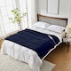 image 7 of Waffle Shaped Electric Blanket Heated Fleece Over blanket Throw Machine Washable Remote Timer Control Heat Settings | Blue | Navy