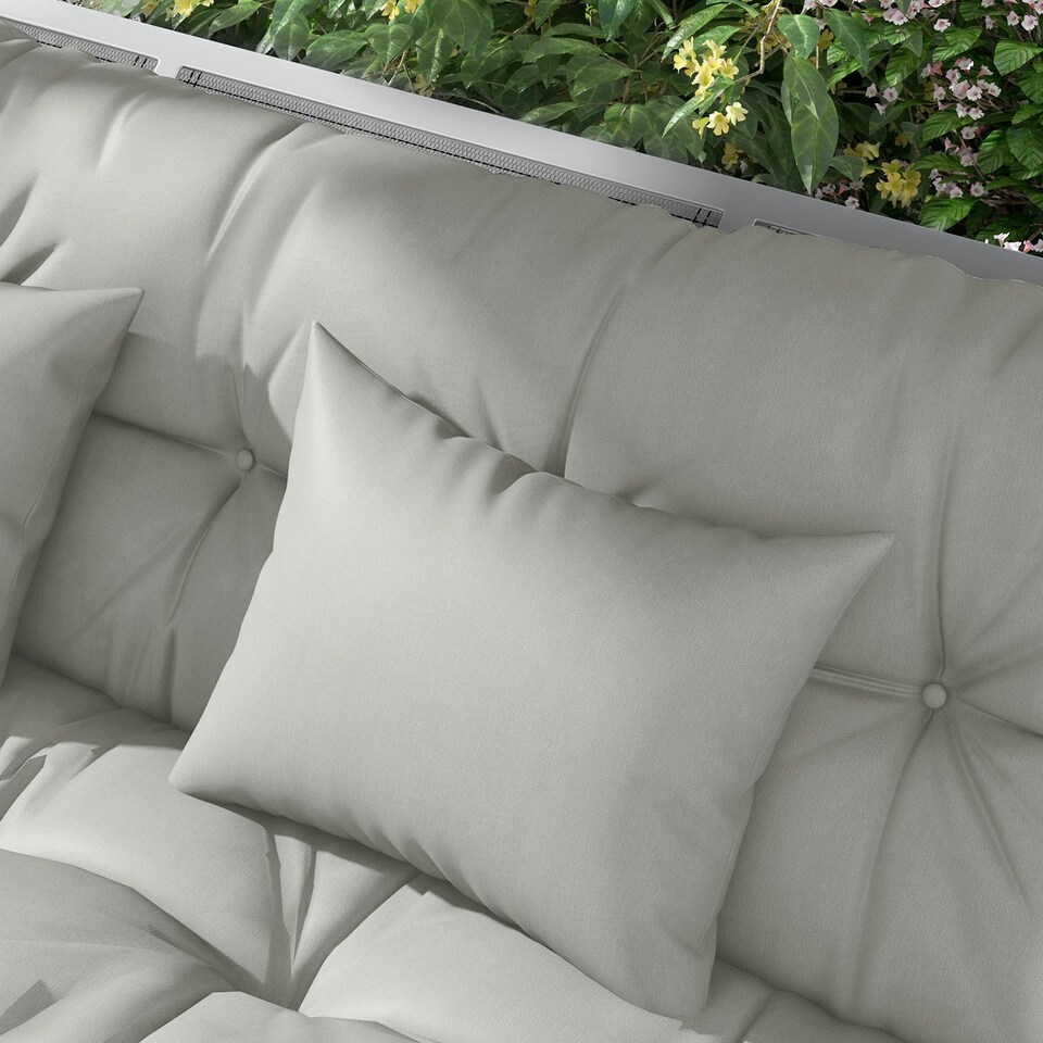 image 1 of Outsunny Outdoor Seat Cushions Back Cushion with 2 Pillows, Water Repellent Seat Pads for 3-Seater Chair, Swing, Sofa 