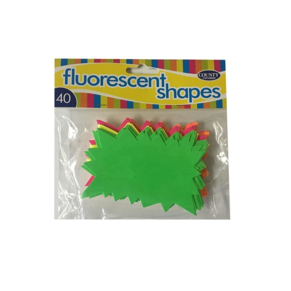 image 1 of 40 Fluorescent Flashes Shapes 66x105mm