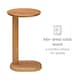 image 5 of Nora C-Shaped Solid Mango Wood Sofa Side Table for Living Room