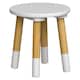 image 4 of Kids Wooden Stool Seat Round Chair Toddlers Kids Small Children Home Nursery - White | White | 4 White