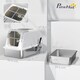 image 3 of PawHut Stainless Steel Litter Box, Enclosed Metal Litter Tray with Scoop White | One Size