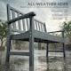 image 3 of Outsunny 2 Seater Plastic Garden Bench, Outdoor Patio Furniture, Grey | Grey | Grey wood effect | Not provided