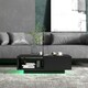 image 6 of COSTWAY Coffee Table w/LED Lights Rectangle Table Black