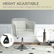 image 4 of HOMCOM Stylish Retro Linen Swivel Tub Chair Steel Frame Cream Whit