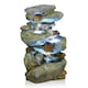 image 1 of Primrose Bekko Falls Stone Effect 3 Tier Cascading Water Feature LED Lights 55cm