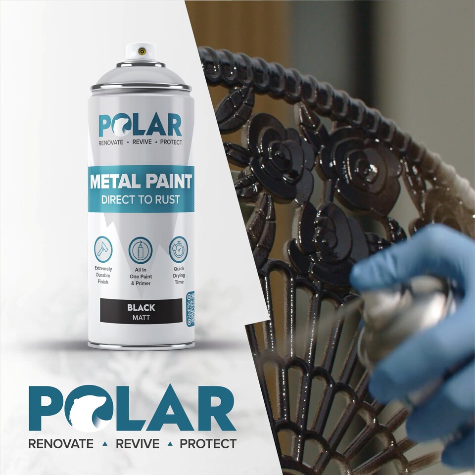 image 1 of Polar Metal Paint Direct to Rust All In One Primer Spray Satin | Grey | Satin Anthracite | 400 ml | 2