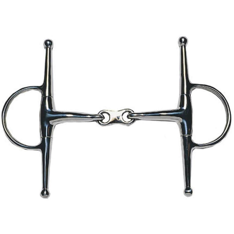 JP Korsteel Stainless Steel French Link Full Cheek Snaffle Bit - Silver - 4.5in