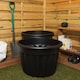 image 2 of Wham Vista 3 x 60cm Round Plastic Garden Planters | Black | Slate/Black