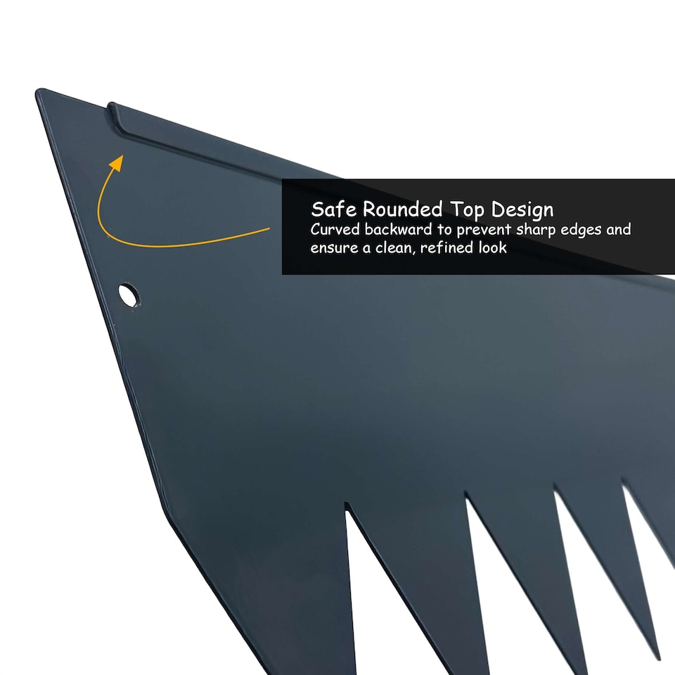 image 1 of Metal Garden Border Edging 1m Saw Tooth Spikes - Set of 5 | Grey | Grey