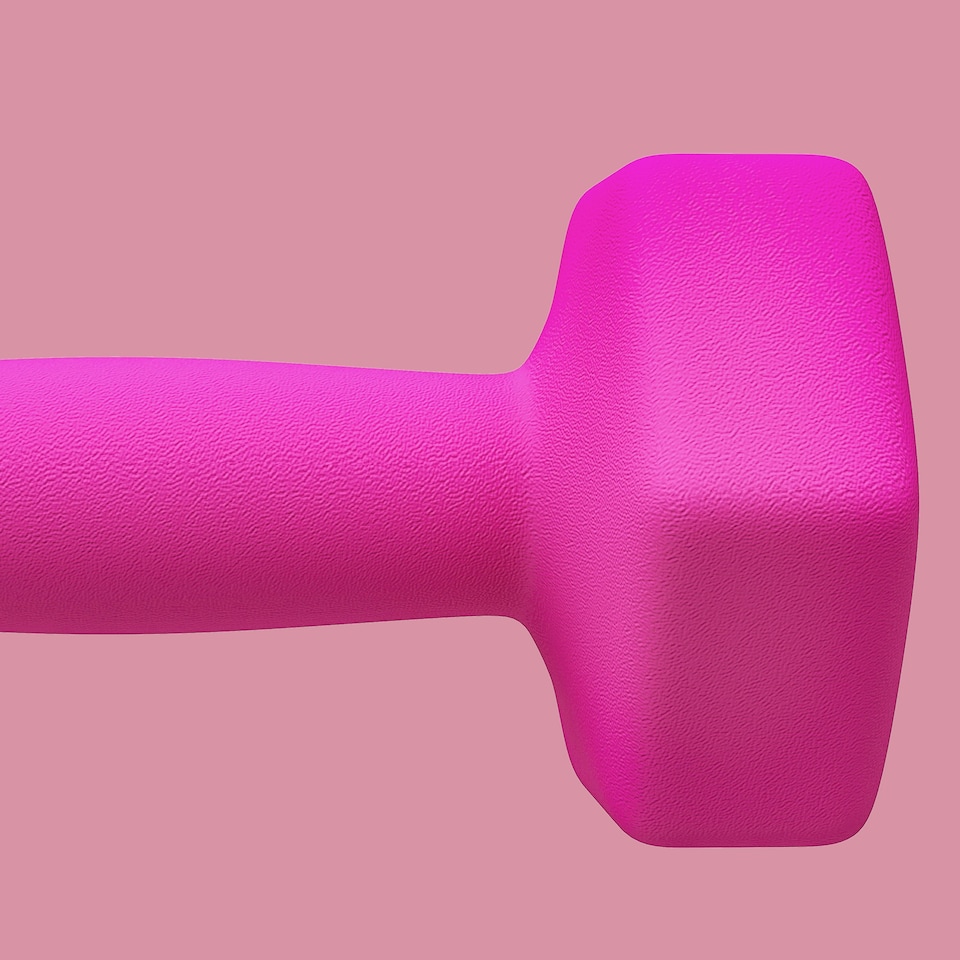 image 1 of SPORTNOW Set of 2 Hexagonal Dumbbells Weights Pair, 2 x 3kg, Pink