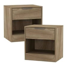 1-Drawer Bedside Table with Storage Black | Oak / Set of 2