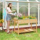 image 3 of Outsunny Wooden Herb Planter Stand 8 Cubes Bottom Shelf Raised Bed Natural