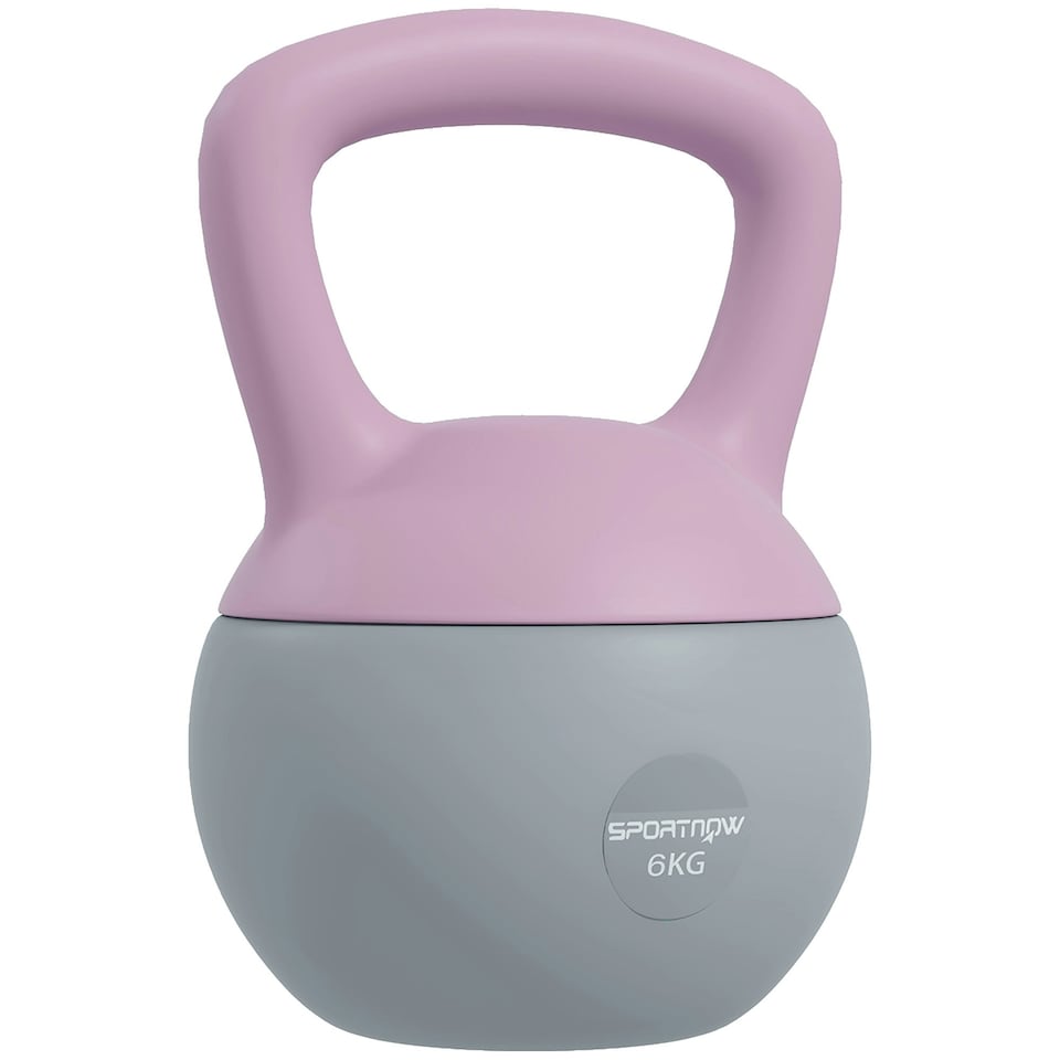 image 1 of SPORTNOW Kettlebell with Soft Body and Non-Slip Handle | Orange | Orange and Grey