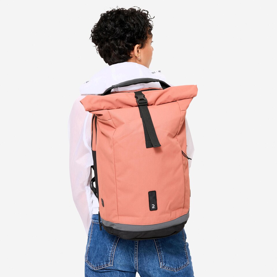 image 1 of Decathlon 27 L Cycling Double Pannier Rack Backpack