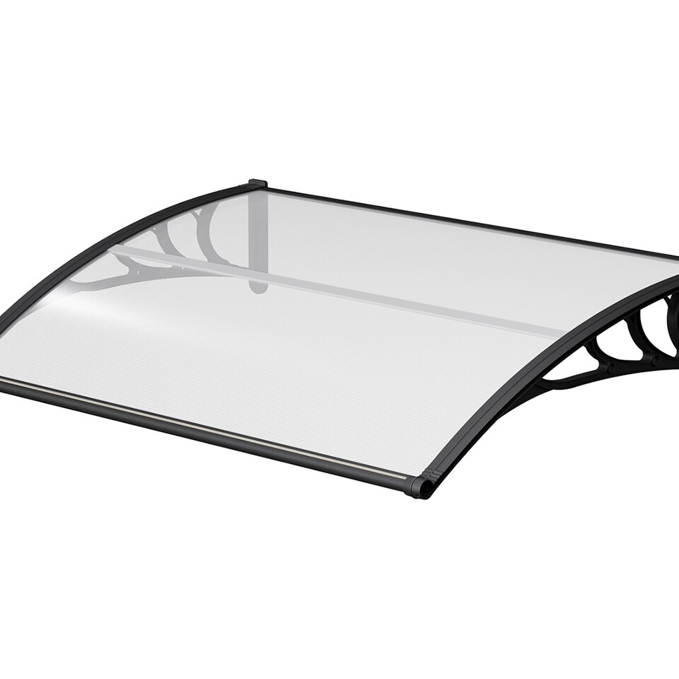 image 1 of Living and Home Awning Canopy for Window and Door with Drainage - 150cm W x 100cm D Clear
