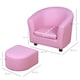 image 5 of HOMCOM Kids Sofa Set Children Armchair Toddler Chair Padding with Footstool | Pink | One Size