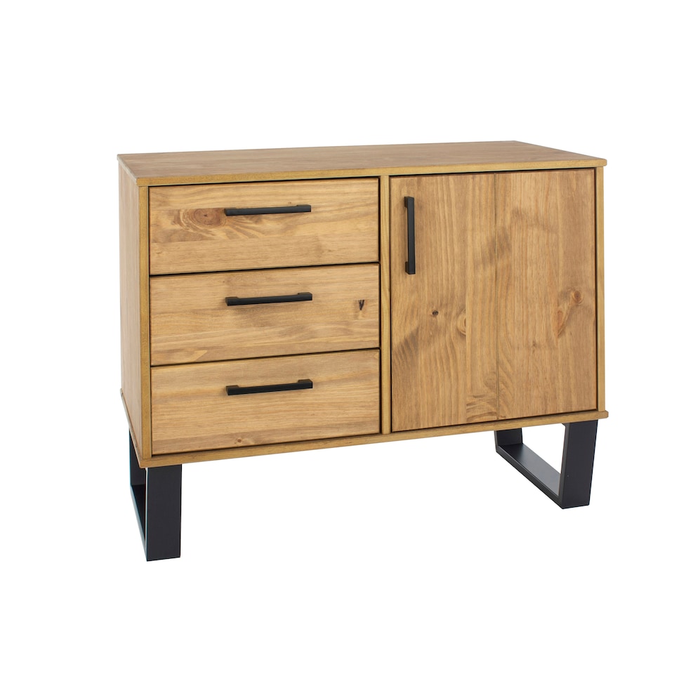 image 1 of Texas, Small Sideboard With 1 Door, 3 Drawers Brown