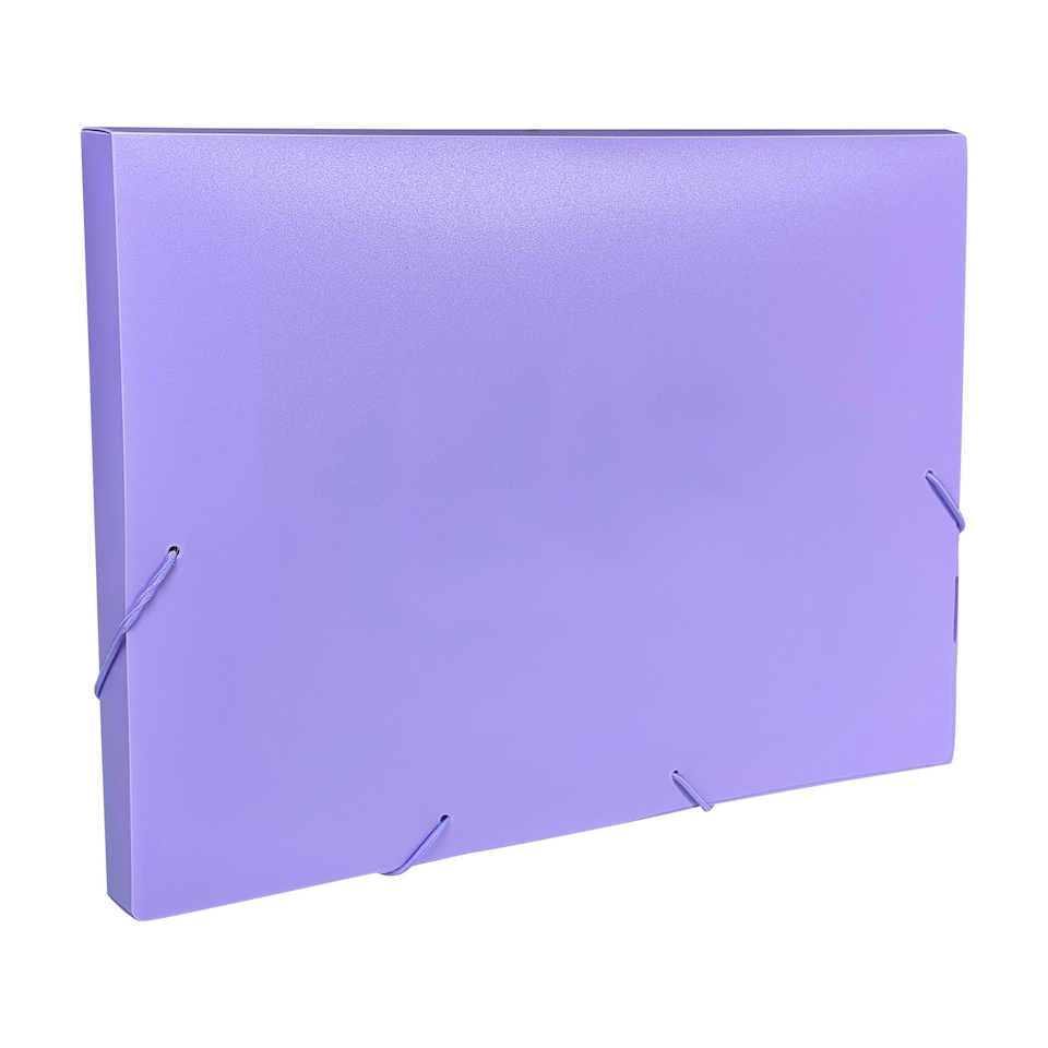 image 1 of Pack 10 Pastel Purple A4 Elastic Closure Box Files